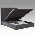 Κρεβάτι με Κεφαλάρι και Αποθηκευτικό Χώρο Hauz Scarlet 160X200 Veniche Charcoal Grey